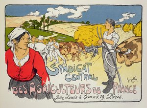 Reprodução de um cartaz publicitário do Sindicato Central dos Agricultores Franceses, 1900